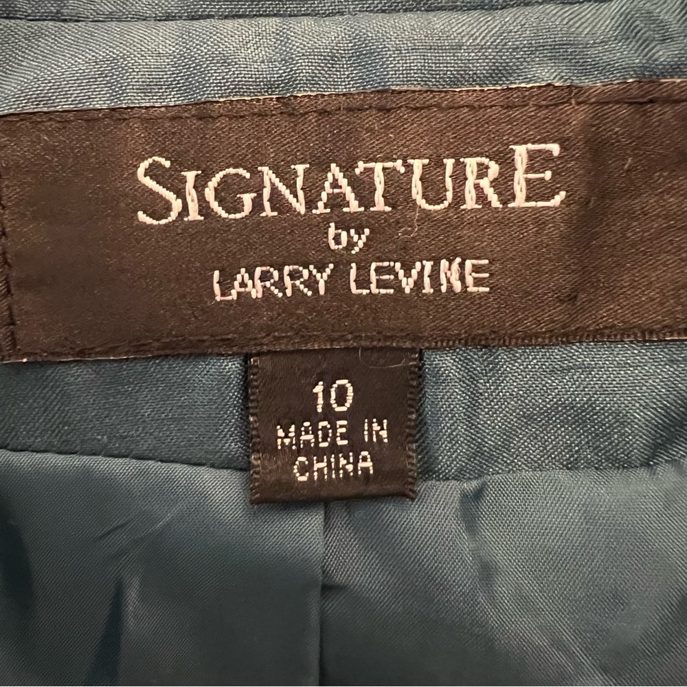 Vintage Signature by Larry Levine Teal Iridescent Sheen Trench Jacket Size10 GC - Picture 2 of 7